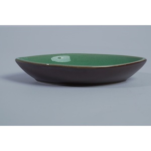 Assiette à dîner en céramique de style Japandi, forme de feuille, passe au lave-vaisselle, sans BPA - Product Image 6