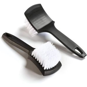 Spazzola Nera a Setole Rigide per Pulizia Pneumatici, Spazzola Bianca per Dettagli Auto e Tappeti, per Lavaggio Auto - Product Image 2