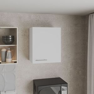 Armadietto da parete bianco da 23,6 pollici per cucina, 1 anta e 2 ripiani - Product Image 1