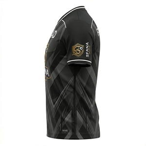 เสื้อฟุตบอล SFANA SPORTS สีเหลืองดำ แขนสั้น คอกลม พิมพ์ลายโลโก้ตามสั่ง ระบายเหงื่อได้ดี ผลิตจากโพลีเอสเตอร์ - Product Image 5