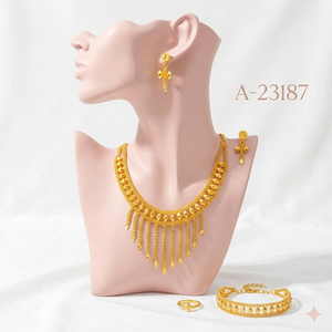 ชุดเครื่องประดับผู้หญิง MOLL JEWELLERS ทำจากโลหะผสมสังกะสี ชุบเงิน/ทอง ประดับเพชรซิร์คอน (สร้อยคอ ต่างหู) - ทันสมัย ได้รับการรับรองจากผู้ผลิตอิสระสำหรับงานแต่งงาน - Product Image 6