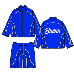 Chándal Deportivo Unisex, Estilo Urbano, Negro, Poliéster, Impermeable, Cierre de Cremallera, Bolsillos Laterales, Transpirable, Corte Regular, Ropa de Verano - Product Image 3