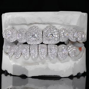 AMBER JEWELS ชุดกริลล์ซ์ฟันสีโรสโกลด์แบบเต็มชุด ประดับคริสตัลไรน์สโตนเจียระไนแบบบริลเลียนท์ ฝังแบบไมโคร สไตล์ฮิปฮอป สำหรับทุกเพศ ใส่ได้ทุกวัน - Product Image 1
