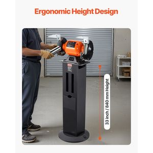 Supporto per smerigliatrice da banco resistente 28x17 cm con morsetto, piedistallo da pavimento e porta-mole, piastra di montaggio durevole - Product Image 5