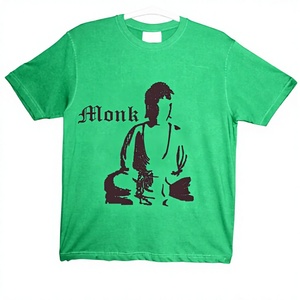 Camiseta de Manga Corta de Alta Calidad al por Mayor, OEM, con Logotipo Personalizable, de Bambú y Algodón Orgánico, Tejida, Transpirable, Informal, con Estampado Completo - Product Image 1