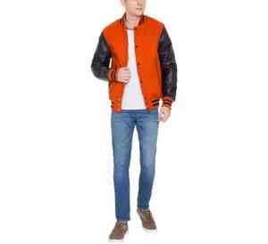 Vestes universitaires pour hommes grandes tailles, vente en gros de vestes universitaires vierges, vestes personnalisées avec logo, vestes en coton rembourré avec coque en PU - Product Image 2