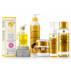 Ensemble de soins pour le visage et le corps Skin Magic, sérum éclaircissant, lotion, crème, vitamine C, rétinol, collagène - Product Image 1