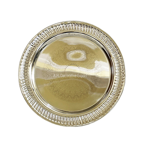 Assiettes de Présentation Métalliques de Luxe en Gros, Assiettes de Base Argentées Gaufrées pour Mariages, Durables et Réutilisables, Décoration de Table pour Événements - Product Image 5
