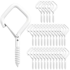 Petits crochets à vis en métal de 1,65 pouce pour guirlandes lumineuses d'extérieur, carillons éoliens, lanternes d'intérieur et décorations suspendues - Product Image 1