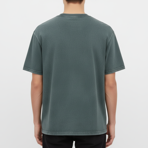 T-shirt en coton léger délavé pour homme, 230 GSM, coupe classique, col rond, manches courtes, respirant, doux, confortable, usage quotidien, OEM - Product Image 3