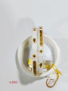 LISA JEWELLERS Brazalete de Concha Blanca de Oro Sólido de 22K, Joyería Tradicional Bengalí para Novia, Certificado BIS - Product Image 4