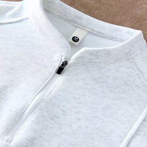 T-shirt athlétique pour homme à demi-zip, col montant, manches courtes, respirant, en coton, pour le sport et les loisirs, idéal pour l'été - Product Image 4