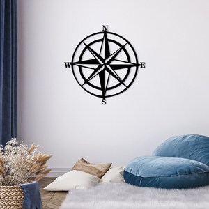 Boussole murale moderne en métal, décoration géométrique pour salon, art mural intérieur - Product Image 5