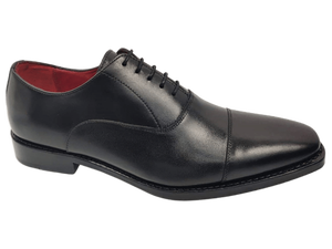 Zapatos Oxford de Vestir para Hombre, Negros, de Cuero Genuino, con Cordones, Punta en Pico, Color Sólido, para Oficina y Trabajo, Suela de Goma - Product Image 1