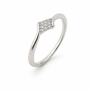 925 Sterling <b>Silver</b> Women's Geometric <b>Wave</b> <b>Ring</b> with Cubic Zirconia Minimalist Modern High Polish Finish Daily Wear Wedding Part - Product Image 2