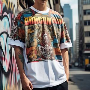 Blank 220GSM Heavy Weight <b>Tshirt</b> Oversize Us West Coast Combed Cotton Plus Size 100% cotton T-shirt for men loose fit - Product Image 2