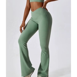 Conjunto de Ropa de Yoga de Dos Piezas para Mujer, Leggings Sólidos, Algodón, para Correr, Fitness, Pilates, Cintura Alta, Ecológico - Product Image 6