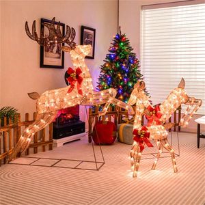 Decorazione Natalizia a 3 Pezzi con Renne Illuminate, Luci Festive per le Feste - Product Image 3