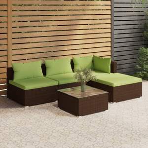 Conjunto de Muebles de Jardín de Ratán Marrón, 4 Plazas, Muebles de Exterior Contemporáneos, Resistentes a la Intemperie, Conjunto de Sofás para Patio - Product Image 3