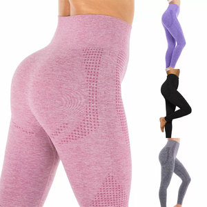 High Rise Womens Leggings Custom Logo Compression Pants Breathable <b>Stretch</b> Fitness Wear For Yoga And Running - Product Image 3
