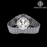 Reloj Analógico de Lujo de Excelente Calidad, Totalmente Blanco, con Diamantes, Resistente al Agua, Caja de Acero Inoxidable, Precio de Exportación