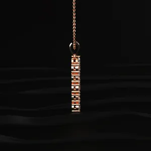 New Arrival Women's P Alphabet Diamond Pendant Rose Gold Solitaire <b>Necklace</b> for Engagement Wedding <b>D</b>-E Color VVS Clarity IGI - Product Image 3