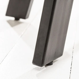 Table de salle à manger industrielle en bois de manguier massif, de taille compacte, de forme ronde, avec plateau à grain naturel et base en métal, pour restaurant et cuisine - Product Image 5