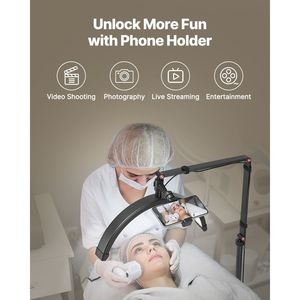 Lampada da pavimento e da scrivania 2 in 1 a LED a mezza luna per estetisti frusta la luce con funzione di ingrandimento ad arco - Product Image 6