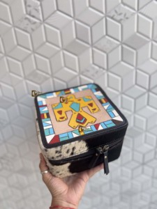 Latest 2026 Ethnic Designer Hair On Hide <b>Jewellery</b> Compact Case <b>Vintage</b> Hand Tooled Leather Durable Storage Accessory Holder - Product Image 2