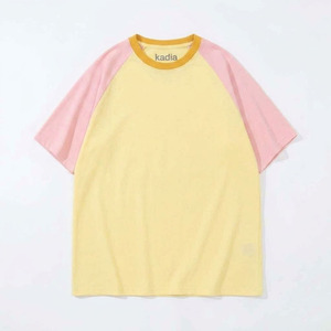 เสื้อยืดเบสบอลแขนสั้นผ้าคอตตอนหนา 200 กรัม ทรงปกติ สีพื้น คุณภาพสูง แบบ OEM สั่งทำสีได้ พร้อมโลโก้ - Product Image 3