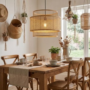 Natural Bamboo Lampshade Handmade Woven Pendant <b>Light</b> Shade for Boho Ceiling Lighting Home Decor Vietnam Manufacturer - Product Image 4
