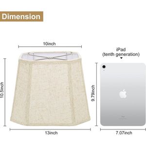 Set di 2 Paralumi Rettangolari Artigianali 26,7 cm x 25,4 cm x 33 cm con Angoli Tagliati, in Lino Naturale Beige - Coprilampade e Paralumi - Product Image 3