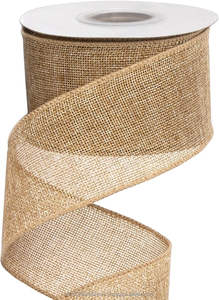 Jute Burlap Wired Ribbon 2-1/2 Inch X 10 Meters 100% Jute Natural Solid Wired Edge Eco-Friendly Wreath Tree Decoration Outdoor - Product Image 4