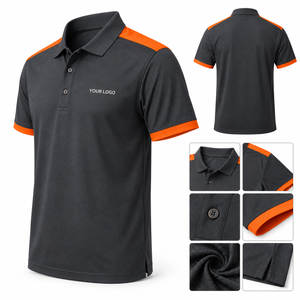 Polo multicolore multipanneaux très demandé pour hommes, vente en gros, séchage rapide, respirant, logo brodé, polos pour hommes - Product Image 2