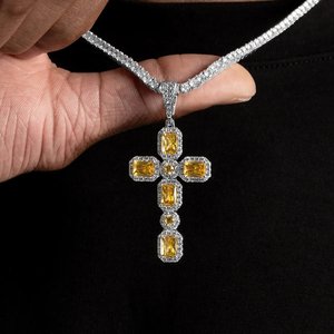 Chaîne Pendentif de Luxe Designer en Or Rose, Or Blanc, Argent, Diamant de Laboratoire, Plaqué Rhodium pour Hommes, Style Hip Hop, Bijoux de Créateur - Product Image 4