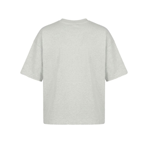 เสื้อยืดคอกลมแขนสั้นทรงโอเวอร์ไซส์สีเทาล้วน ผ้าฝ้ายคุณภาพดีเยี่ยมสำหรับผู้ชาย สไตล์ลำลอง ผ้าเจอร์ซีย์ถัก ย้อมสีพื้น ทรงพอดีตัว พร้อมขายออนไลน์ - Product Image 2