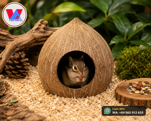 Casita de Coco para Pájaros, Escondite de Coco para Loros, Pájaros, Hámsters y Mascotas Pequeñas |   Duradero y Ecológico |   Precio de Fábrica al por Mayor - Product Image 5