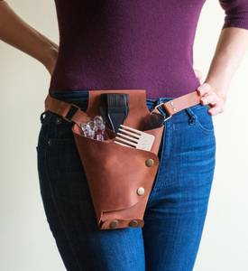 Premium Leather Barber Holster Hair Stylist <b>Tool</b> <b>Belt</b> Scissor Holder Salon Organizer Storage LBH-0013 - Product Image 1