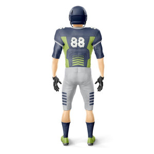Nouveauté unisexe : Ensembles d'uniformes de football américain en gros, respirants, à manches courtes, rembourrés, 100 % polyester, imprimés pour équipes, grandes tailles - Product Image 2