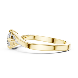 Classic Round Brilliant Lab Grown Diamond DEF VVS 14K 18K Solid Gold Bypass Pave Bridal Wedding <b>Ring</b> Fine Jewelry For Women OEM - Product Image 5