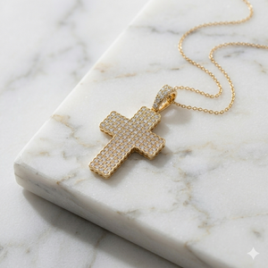Custom iced Trendy 10K <b>Solid</b> <b>Gold</b> Jesus Cross Necklace Moissanite Diamond Christian Religious Jewelry Fine <b>Pendants</b> Charms Gifts - Product Image 3