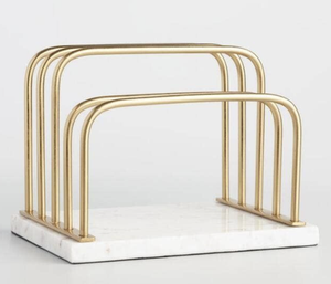 Creative 2 Slot Iron Napkin <b>Holder</b> with Round Base Rose Gold Copper Paper Dispenser Stand for <b>Kitchen</b> Countertop Napkin <b>Holder</b> - Product Image 3