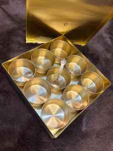 Caja de Especias de Metal Dorado, Regalo, Masala Dabba de 9 Compartimentos con Tapa Martillada, Moderna, Ligera, Ecológica, de Grado Alimenticio - Product Image 6