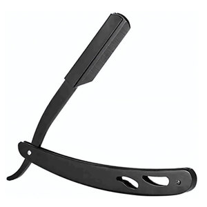 Wholesale Stainless Steel Black Color Coated Barber Folding <b>Razor</b> with <b>Single</b> <b>Blade</b> for Professional Face Shaving Beard Grooming - Product Image 1