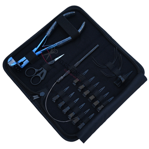 ชุดอุปกรณ์ต่อผมพร้อมเทปสีน้ำเงิน คีมต่อผมแบบห่วง กรรไกรขนาดเล็ก ที่หนีบแบ่งผม คลิปหนีบผมรูปตัว C เข็มโค้ง - Product Image 1