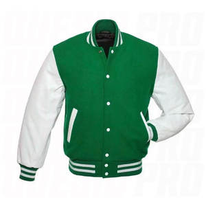 Custom Baseball Letterman Varsity <b>Jacket</b> for <b>Men</b> Wool Body Genuine <b>Leather</b> Sleeves College Bomber <b>Jacket</b> Embroidered Logo - Product Image 2
