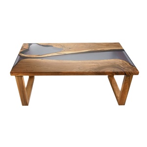 <b>Top</b> Trending Unique River Wood Coffee <b>Table</b> with Metal Stand <b>Epoxy</b> <b>Resin</b> Living Room Furniture Wholesale - Product Image 2
