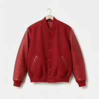 Blouson de baseball universitaire en toile pour lycée, hiver, impression personnalisée, vente en gros, unisexe, coupe ample, manches longues, col montant, vêtement décontracté