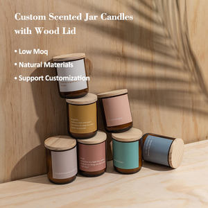 Scented <b>Soy</b> <b>Candle</b> Set Minimalist Glass Jar Aromatherapy Home Decoration Floral Plant Scent 60 Hours Burn Time 100% Organic - Product Image 6