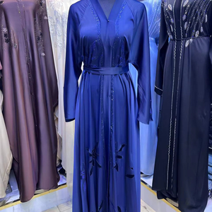 Abaya la plus vendue, style Dubaï, ornée de perles et de sequins, à manches longues, traditionnelle musulmane, faite à la main, pour mariage, respirante, col en V pour femme - Product Image 1